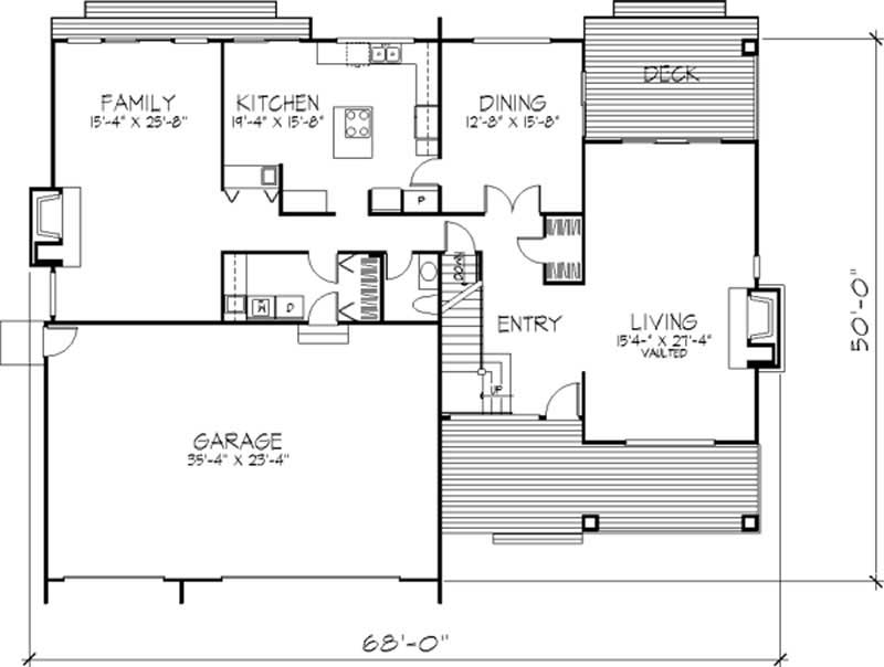 Floor Plan First Story of Country Plan #146-2475