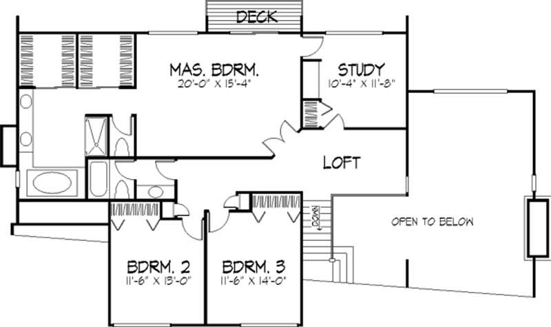 Floor Plan Second Story of Country Plan #146-2475