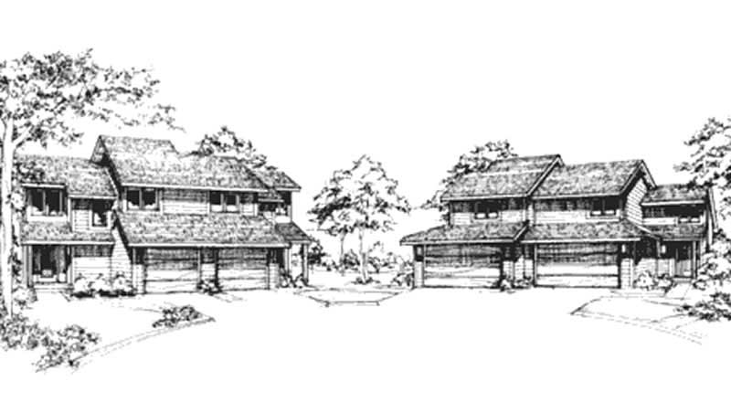Front view of Duplex/Multi-Unit home (ThePlanCollection: House Plan #146-2481)