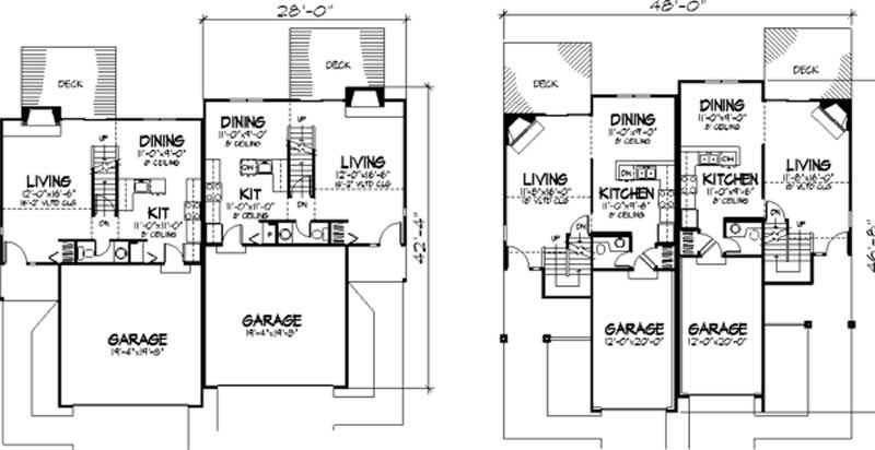 Floor Plan First Story of Multi-Unit Plan #146-2481