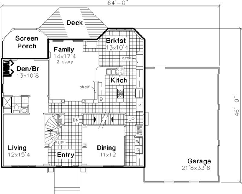 Floor Plan First Story of European Plan #146-2485