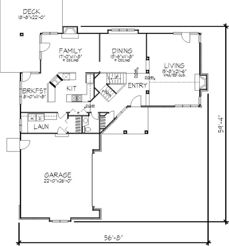Floor Plan First Story of Country Plan #146-2488