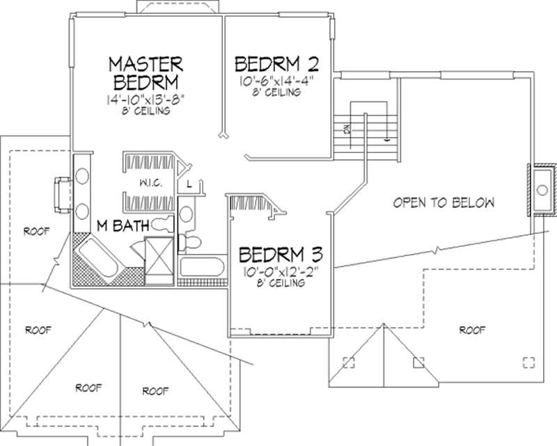 Floor Plan Second Story of Country Plan #146-2489