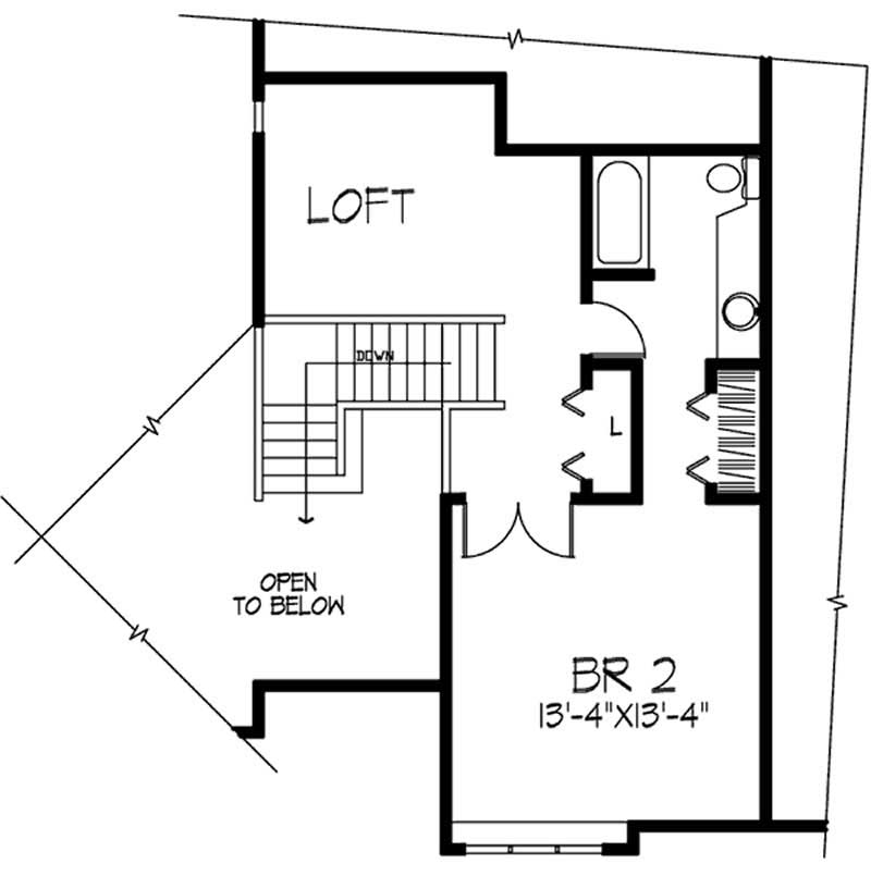 Floor Plan Second Story of Cape Cod Plan #146-2490