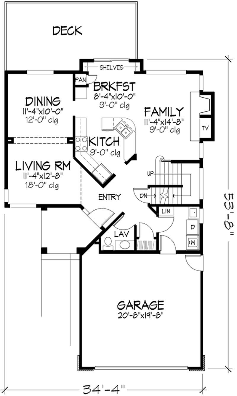 Floor Plan First Story of Contemporary Plan #146-2493
