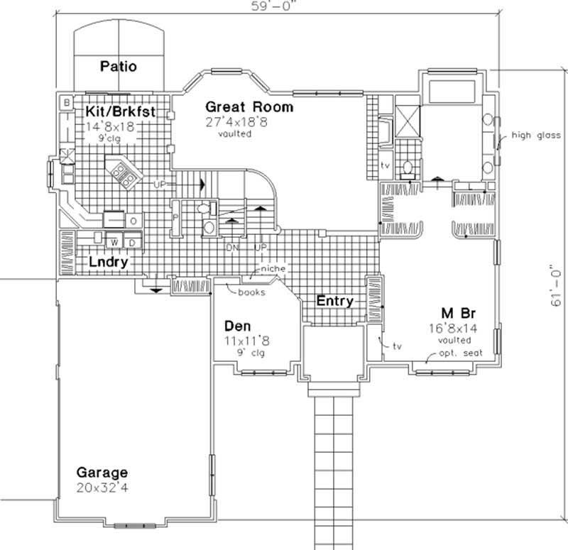 Floor Plan First Story of Cape Cod Plan #146-2495
