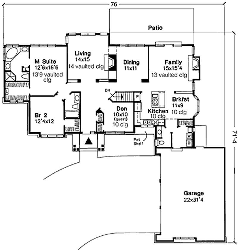 Floor Plan First Story of European Plan #146-2497