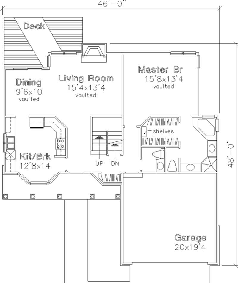 Floor Plan First Story of Cape Cod Plan #146-2499