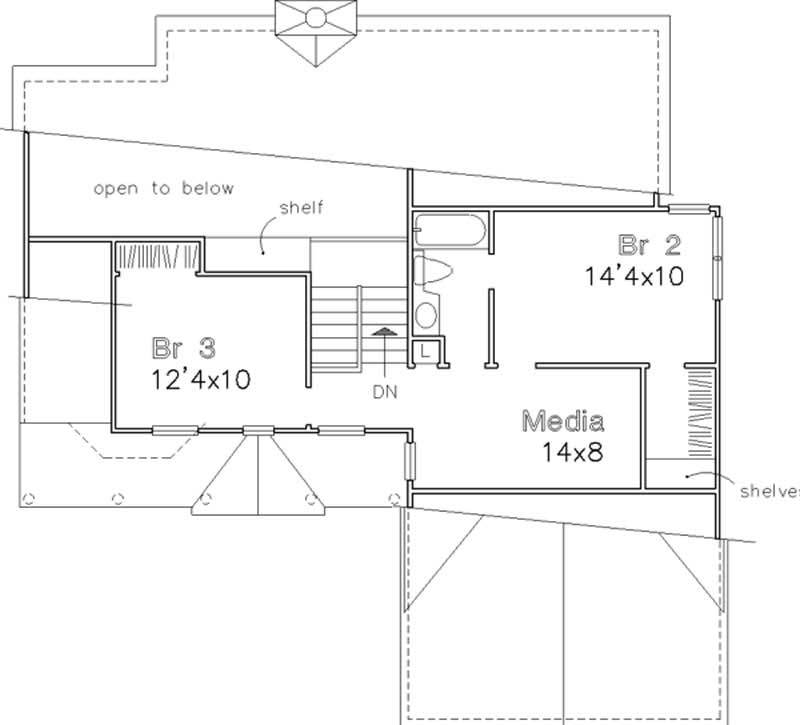 Floor Plan Second Story of Cape Cod Plan #146-2499