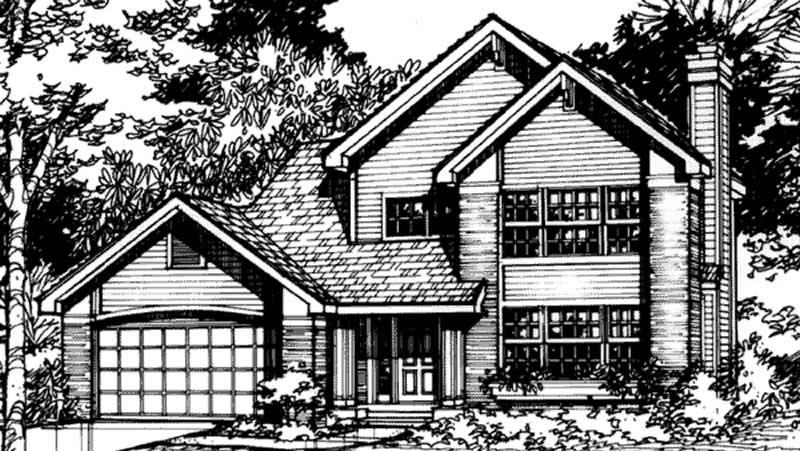 Front view of Country home (ThePlanCollection: House Plan #146-2501)