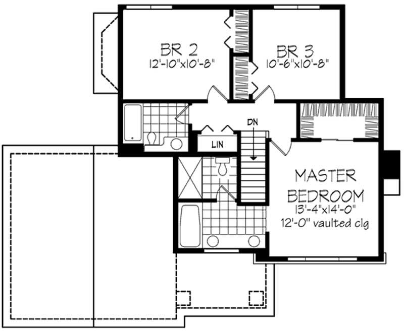 Floor Plan Second Story of Country Plan #146-2501