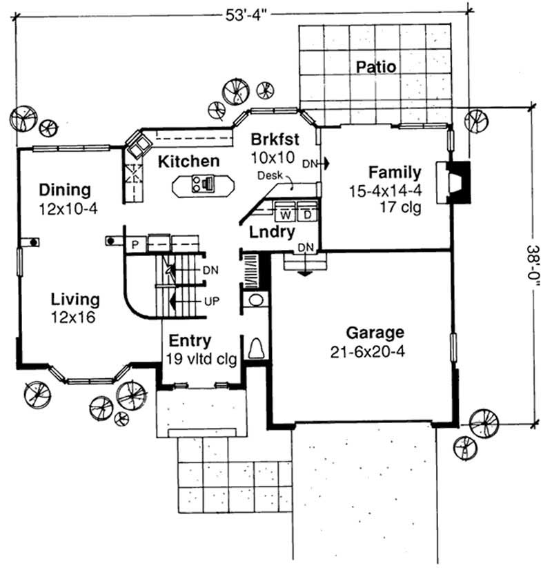 Floor Plan First Story of Colonial Plan #146-2506