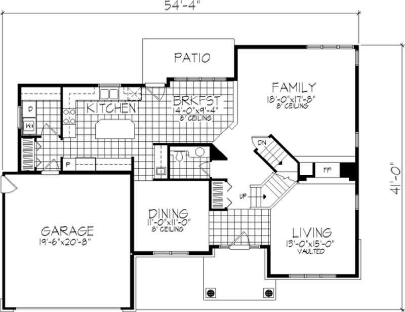 Floor Plan First Story of Country Plan #146-2507