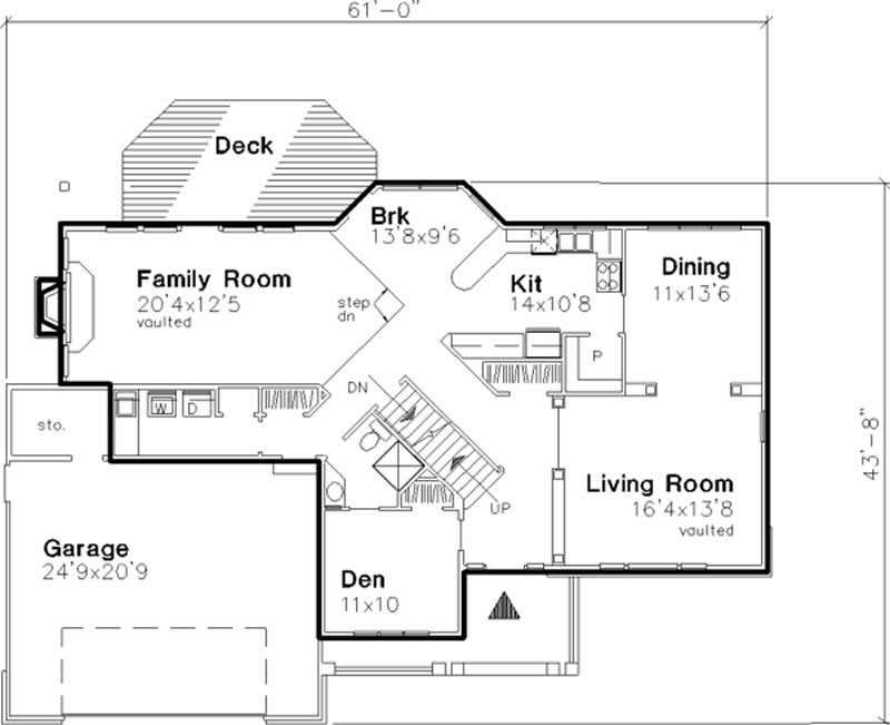Floor Plan First Story of Country Plan #146-2508