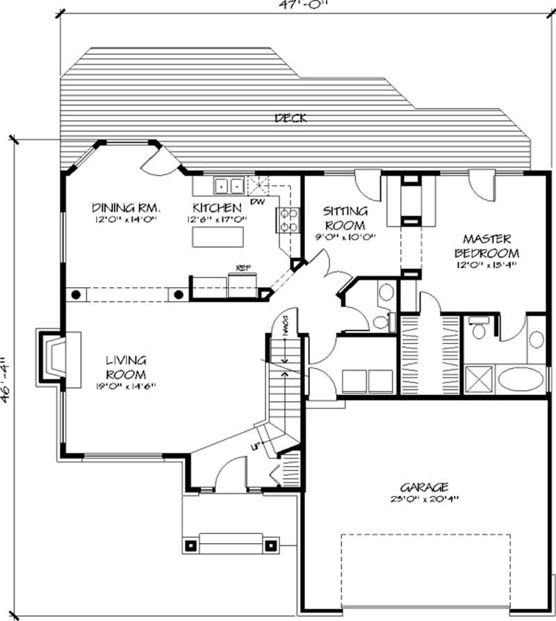 Floor Plan First Story of Cape Cod Plan #146-2512
