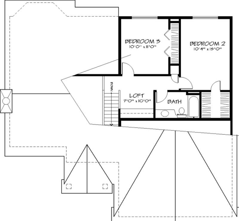 Floor Plan Second Story of Cape Cod Plan #146-2512
