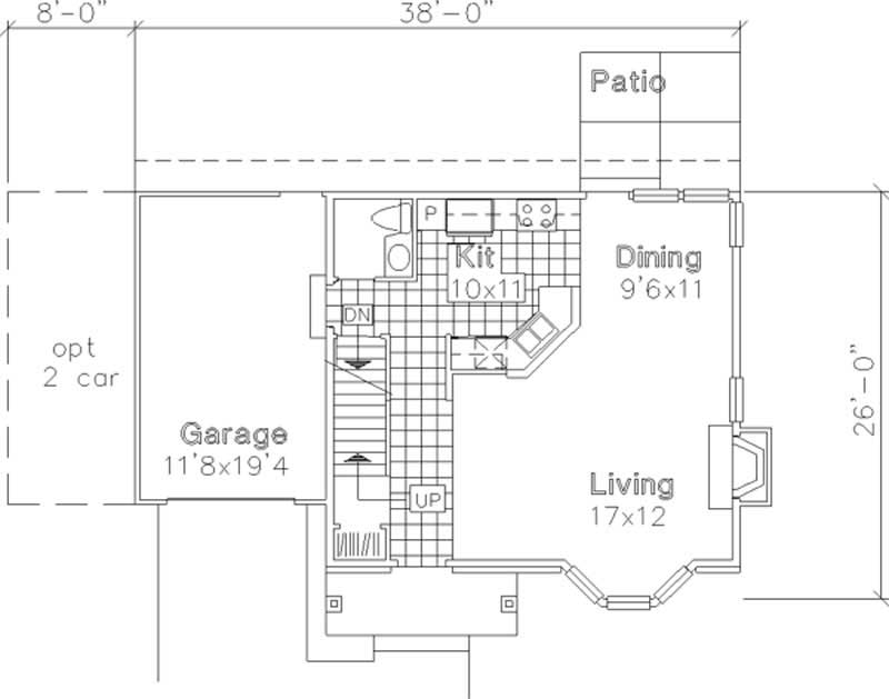 Floor Plan First Story of Country Plan #146-2524