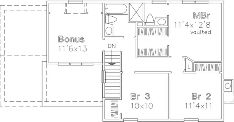 Floor Plan Second Story of Country Plan #146-2524