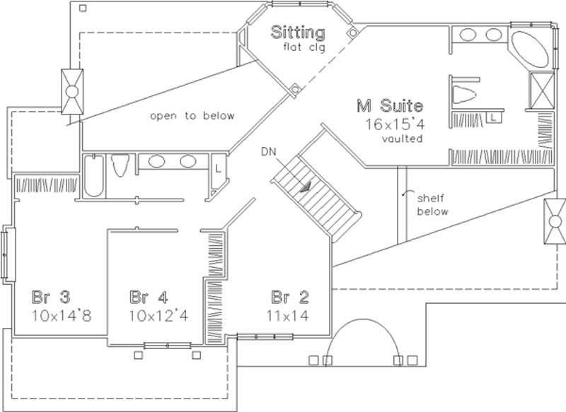Floor Plan Second Story of Country Plan #146-2529
