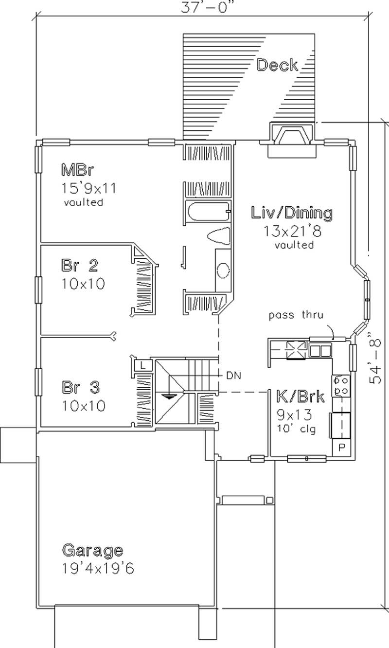 Floor Plan First Story of Country Plan #146-2530