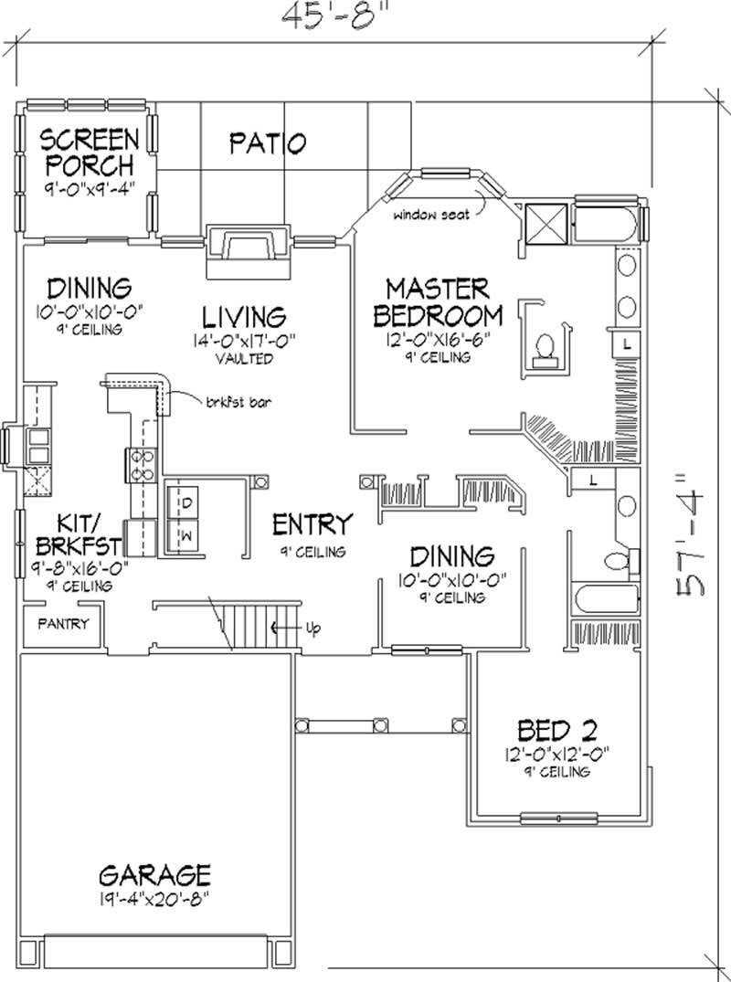 Floor Plan First Story of Cape Cod Plan #146-2534