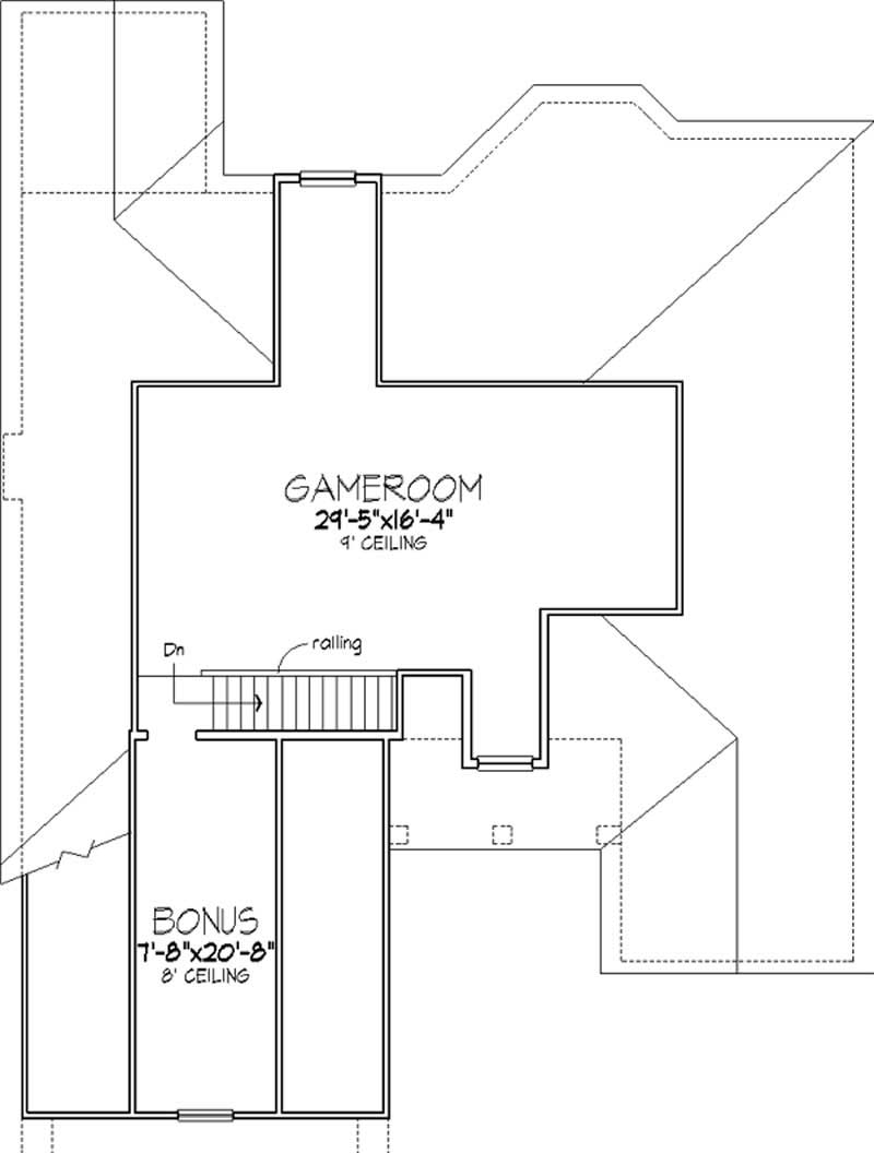 Floor Plan Second Story of Cape Cod Plan #146-2534