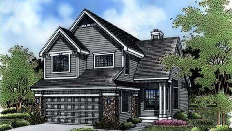 Front view of Country home (ThePlanCollection: House Plan #146-2538)