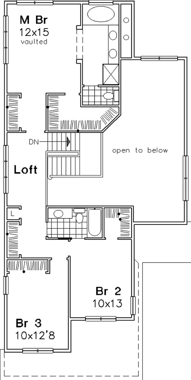 Floor Plan Second Story of Country Plan #146-2538