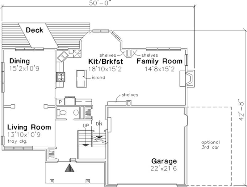Floor Plan First Story of Country Plan #146-2544
