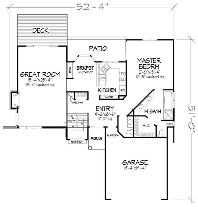 Floor Plan First Story of Cape Cod Plan #146-2562