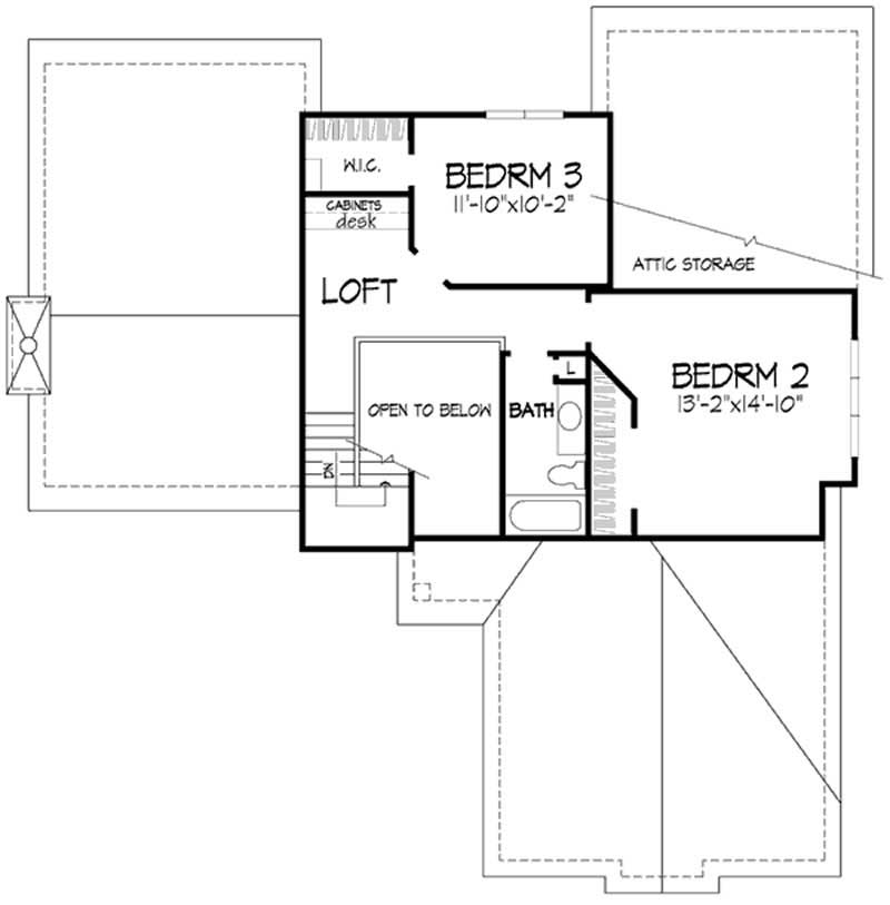Floor Plan Second Story of Cape Cod Plan #146-2562