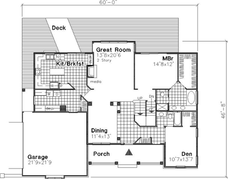 Floor Plan First Story of Cape Cod Plan #146-2563