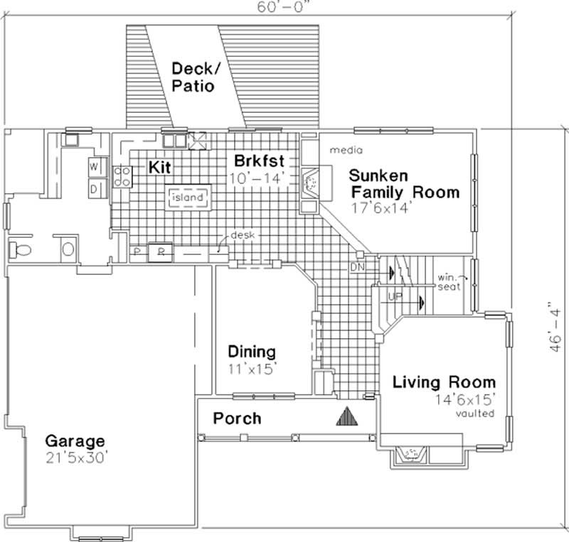 Floor Plan First Story of European Plan #146-2564