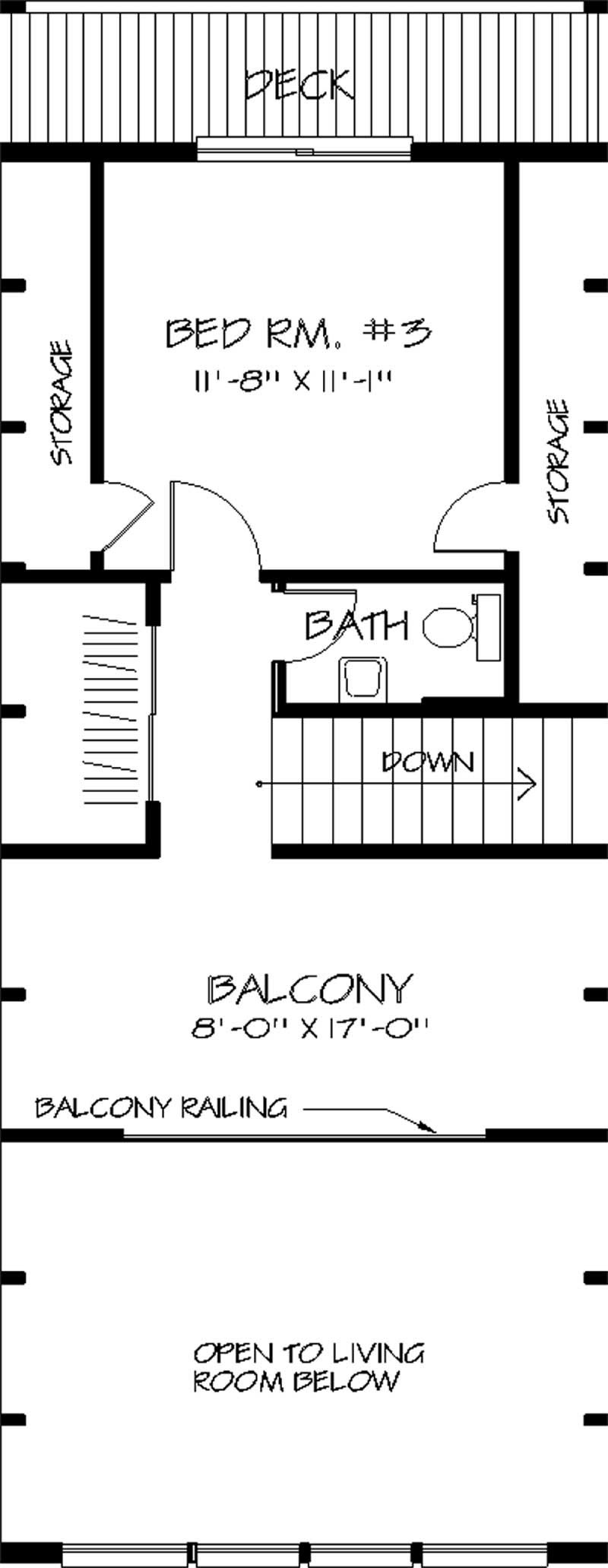 Floor Plan Second Story of A Frame Plan #146-2565