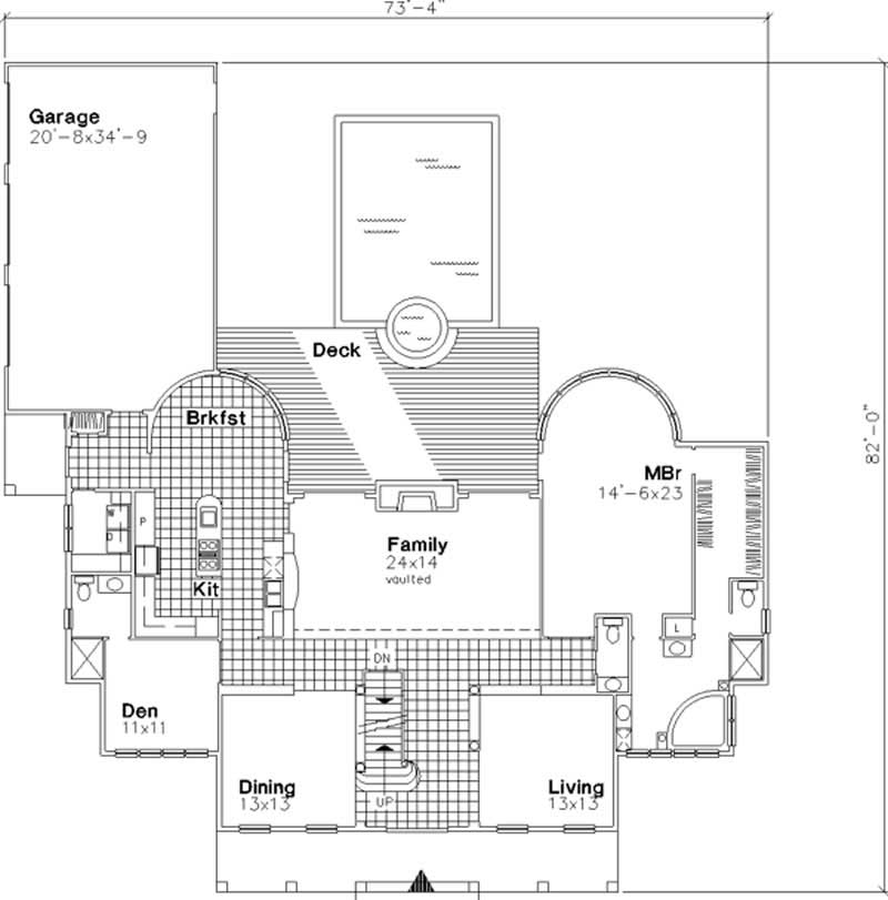 Floor Plan First Story of Cape Cod Plan #146-2566