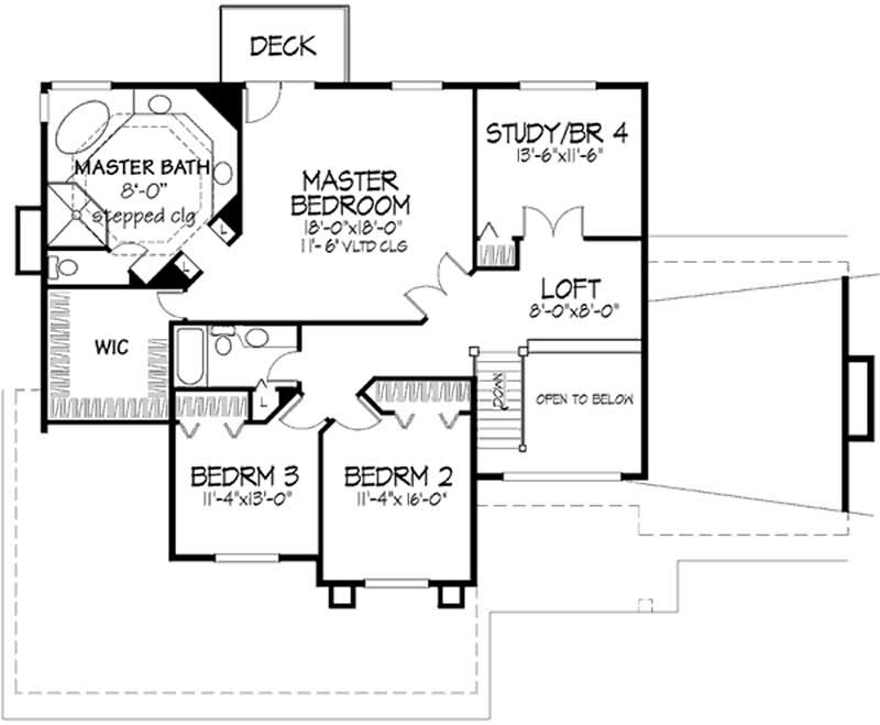 Floor Plan Second Story of Country Plan #146-2573