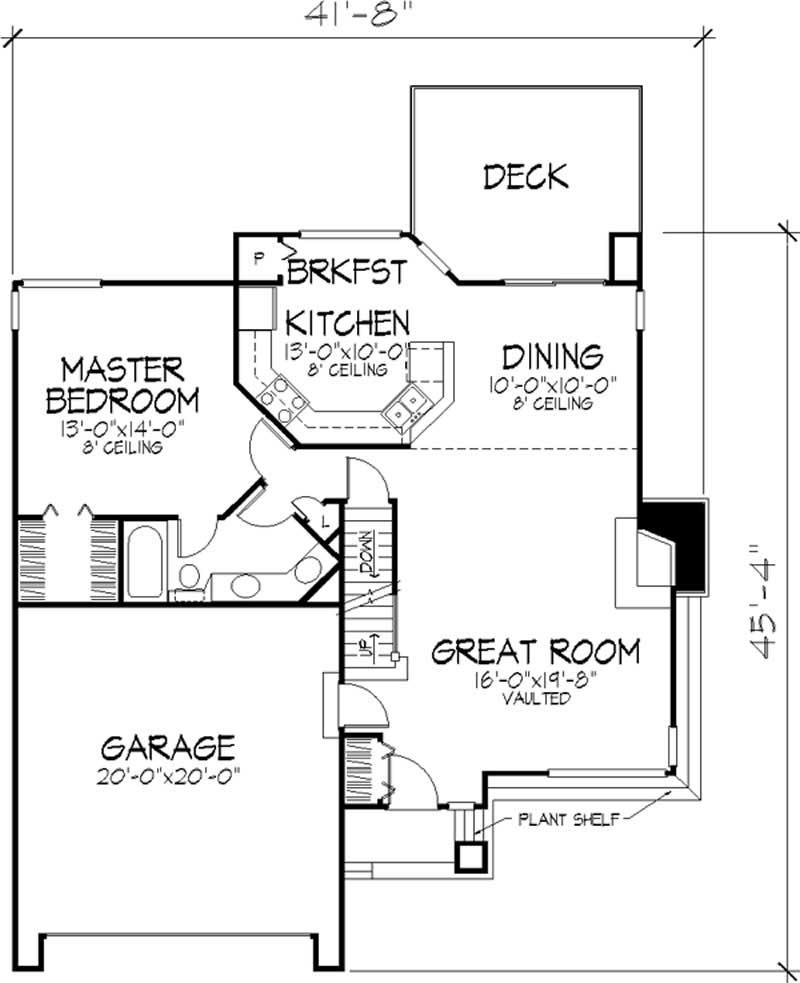 Floor Plan First Story of Cape Cod Plan #146-2575