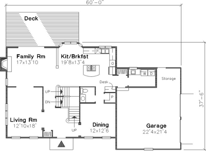 Floor Plan First Story of Colonial Plan #146-2607