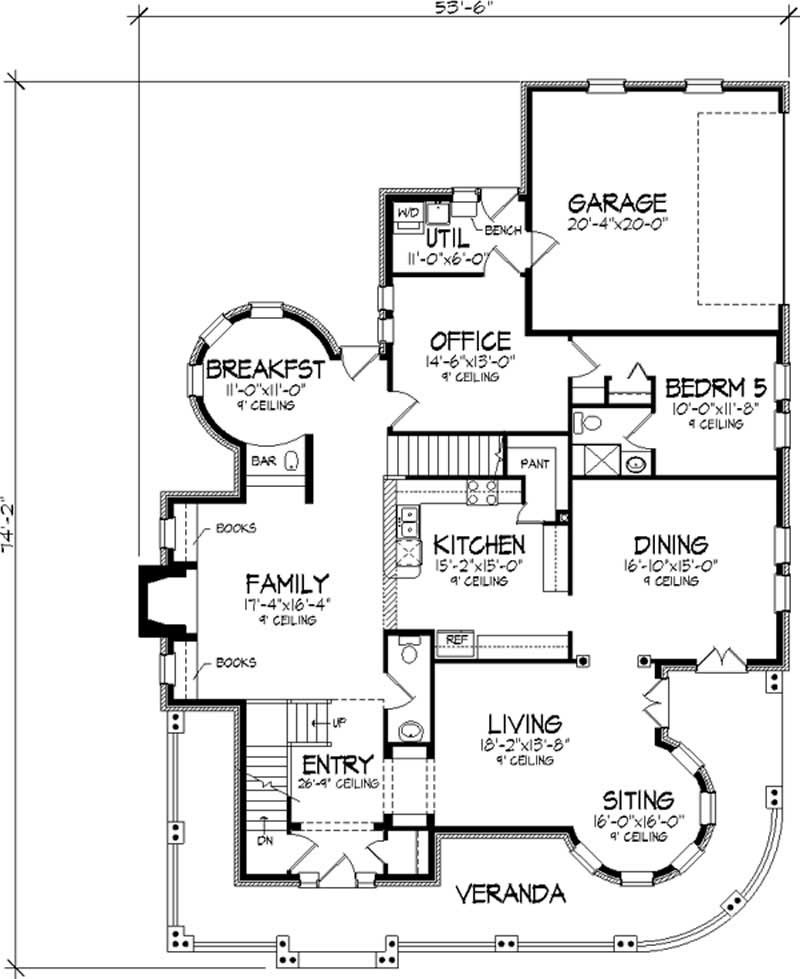 Floor Plan First Story of Victorian Plan #146-2614