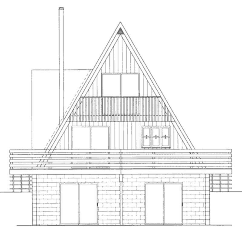 Home Plan Rear Elevation of this 1-Bedroom,1115 Sq Ft Plan -146-2616