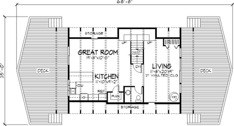 Floor Plan First Story of Cape Cod Plan #146-2616