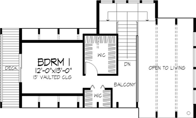 Floor Plan Second Story of Cape Cod Plan #146-2616