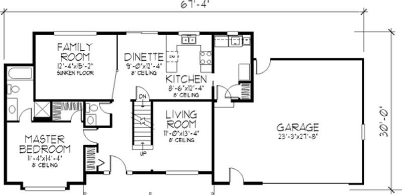Floor Plan First Story of Cape Cod Plan #146-2653