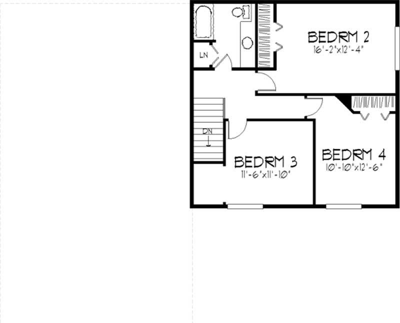 Floor Plan Second Story of Cape Cod Plan #146-2655