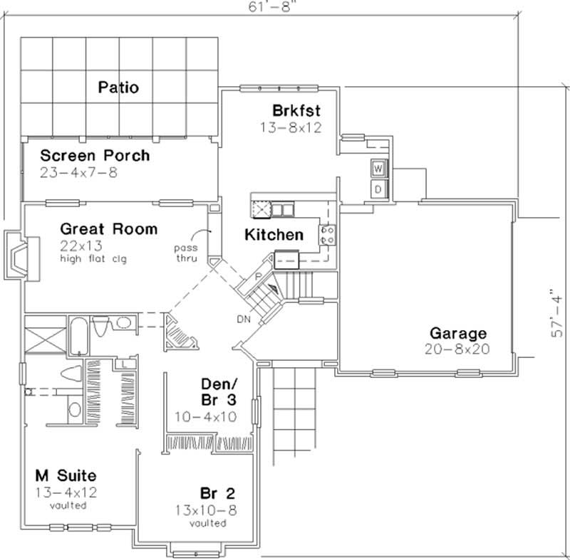 Floor Plan First Story of Country Plan #146-2656
