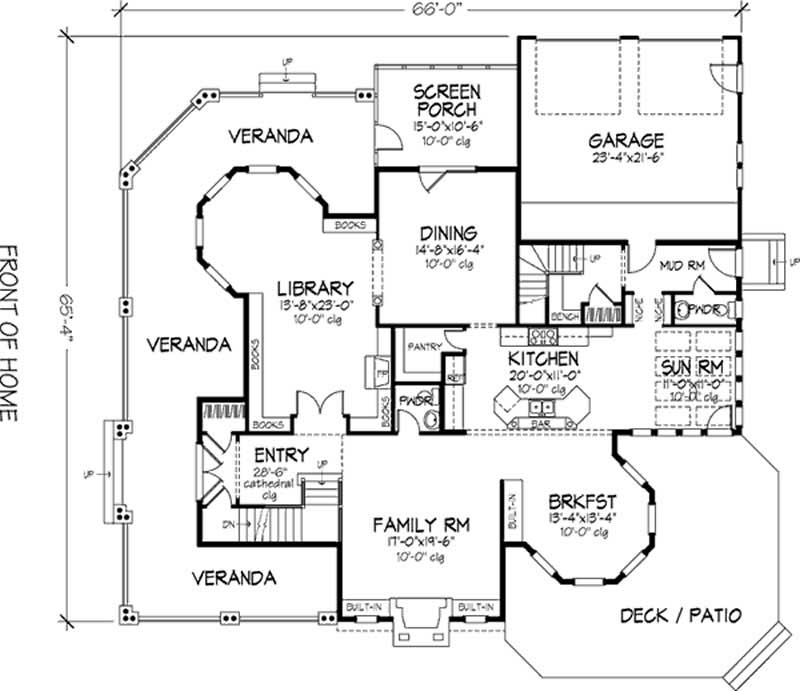 Floor Plan First Story of Country Plan #146-2663