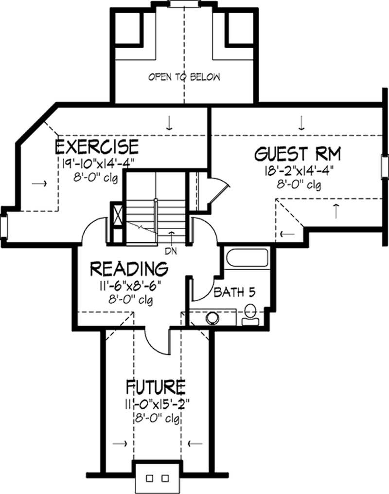 Floor Plan Third Story of Country Plan #146-2663