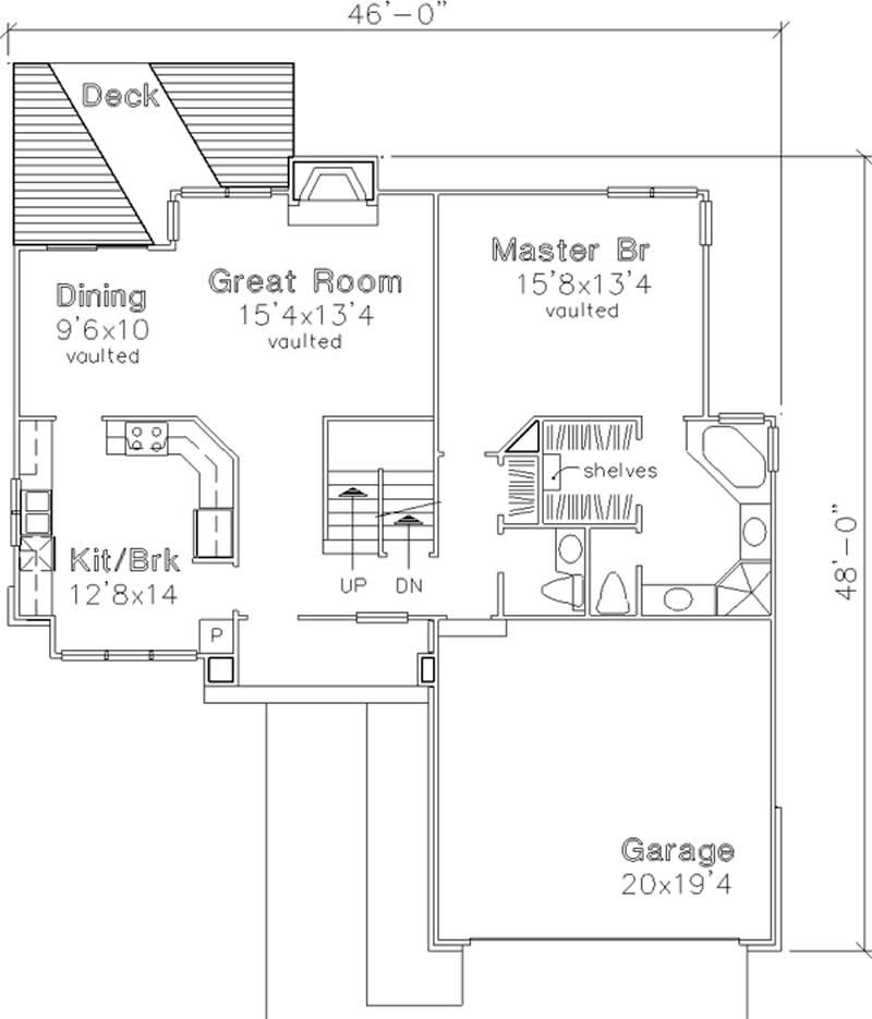 Floor Plan First Story of Cape Cod Plan #146-2670