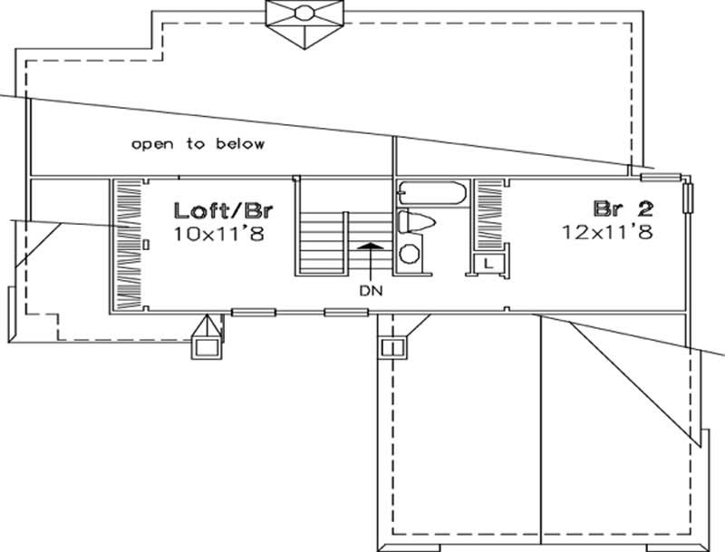 Floor Plan Second Story of Cape Cod Plan #146-2670