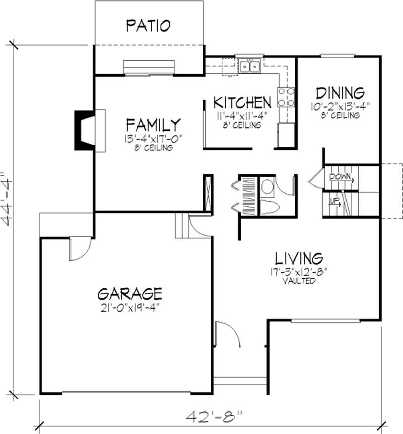 Floor Plan First Story of Modern Plan #146-2674